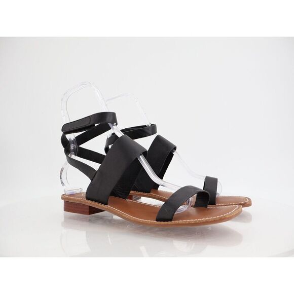 Franco Sarto Womens Tanara Leather Sandal Black Size 11M Ankle Wrap Gladiator - Picture 10 of 13